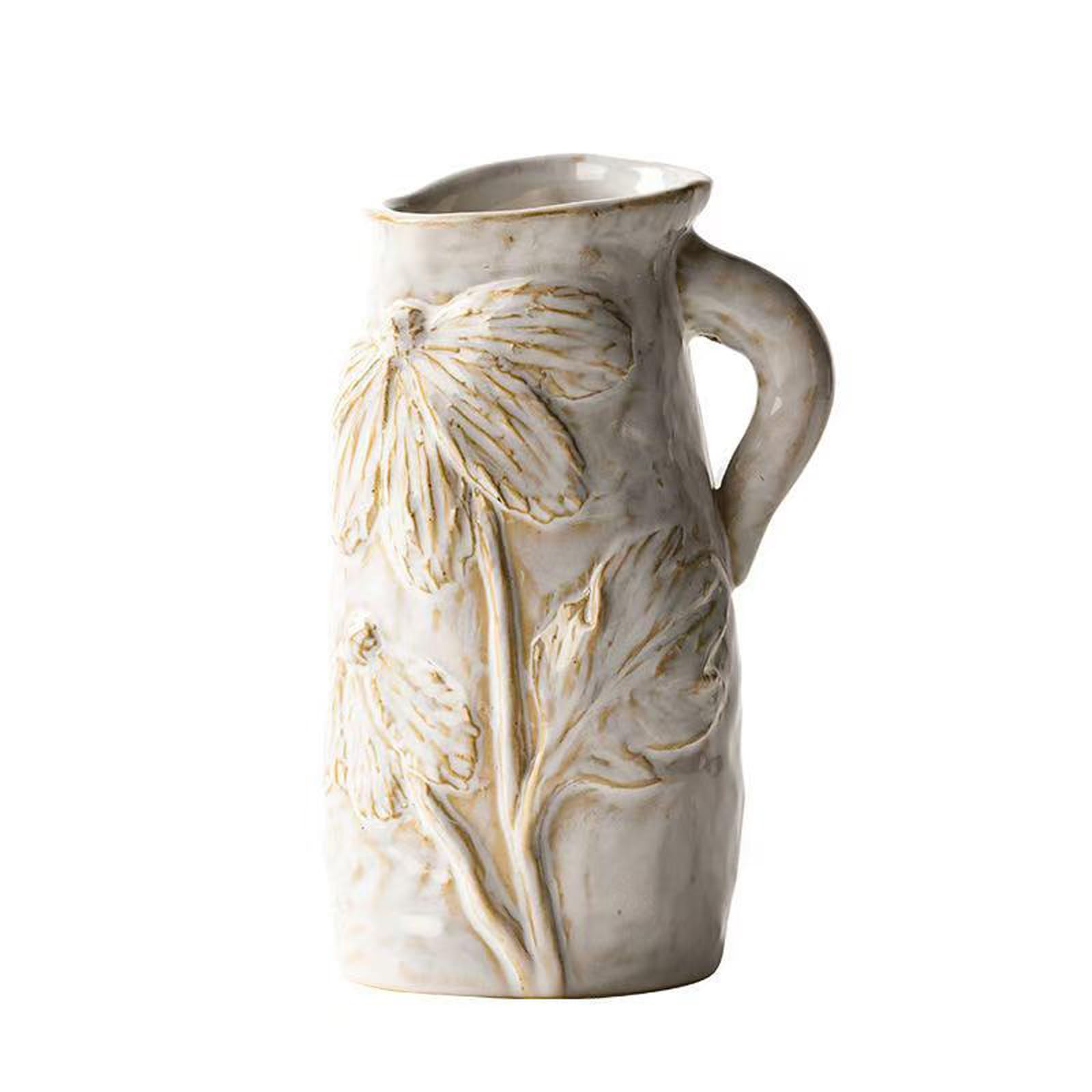 Small Ceramic Vase for Flowers - Distressed Vintage Vase Decor,Modern Boho Ins Style Decorative Vase,Unique Ceramic