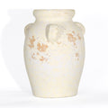 Ronasip White Ceramic Vase with 3 Ear Design, 8.6” Tall,Antique Terracotta Vases, Handmade Pottery, Farmhouse Decor, Wide Mouth Vase for Home Decor